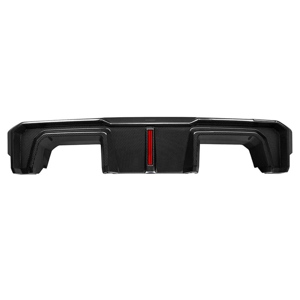 SOOQOO BMW M3 G80 G81 PREPREG CARBON FIBRE REAR DIFFUSER SET WITH BRAKE LIGHT