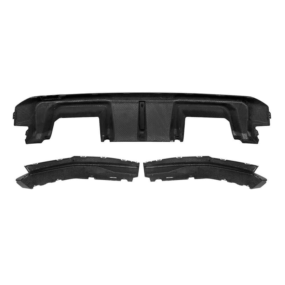 SOOQOO BMW M3 G80 G81 PREPREG CARBON FIBRE REAR DIFFUSER SET WITH BRAKE LIGHT