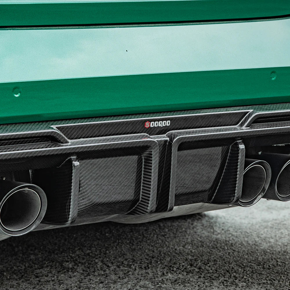 SOOQOO BMW M3 G80 G81 PREPREG CARBON FIBRE REAR DIFFUSER SET