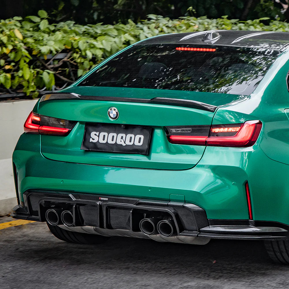 SOOQOO BMW M3 G80 G81 PREPREG CARBON FIBRE REAR DIFFUSER SET