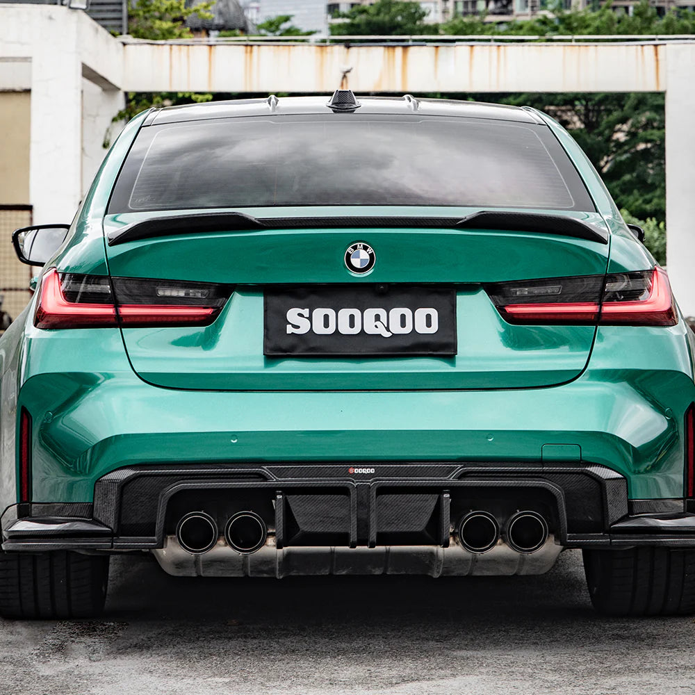 SOOQOO BMW M3 G80 G81 PREPREG CARBON FIBRE REAR DIFFUSER SET