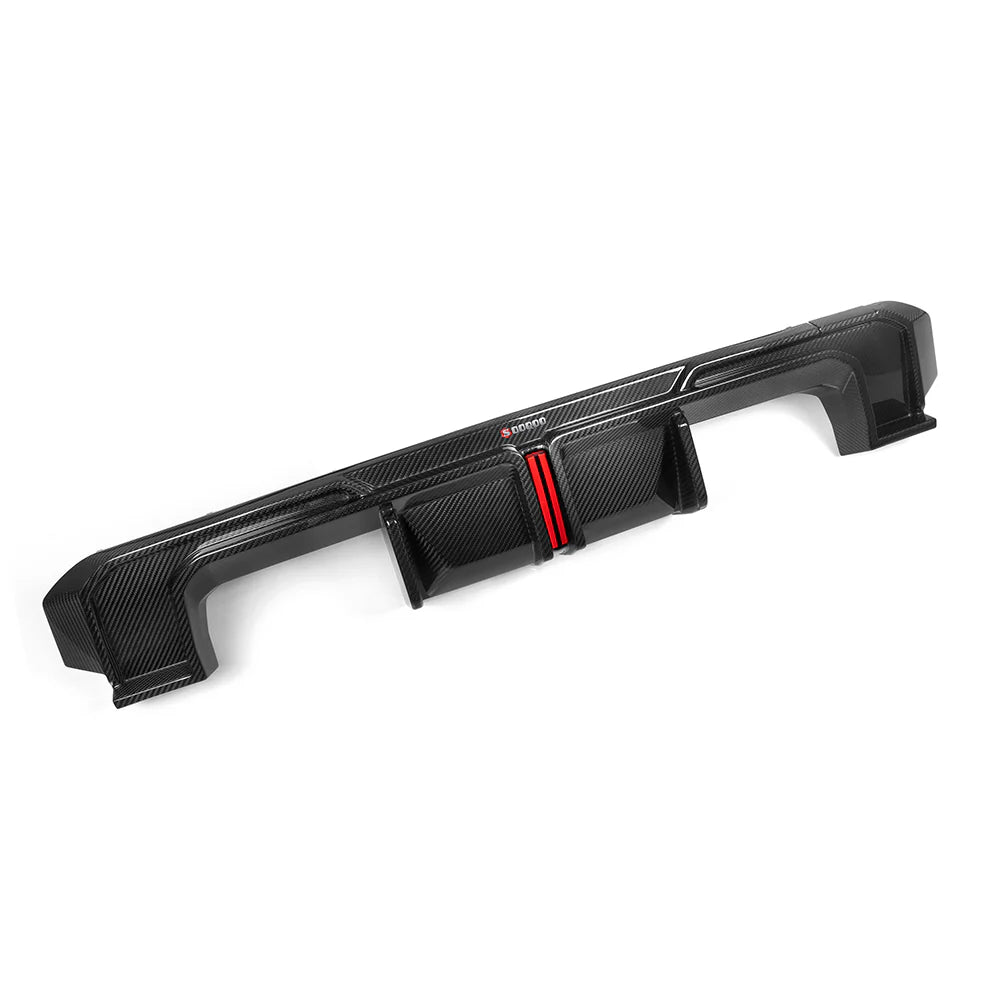 SOOQOO BMW M4 G82 G83 PREPREG CARBON FIBRE REAR DIFFUSER SET WITH BRAKE LIGHT