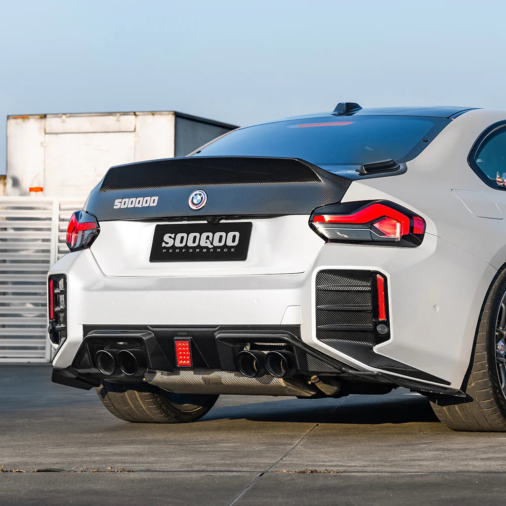 SOOQOO BMW M2 G87 PREPREG CARBON FIBRE REAR DIFFUSER WITH BRAKE LIGHT